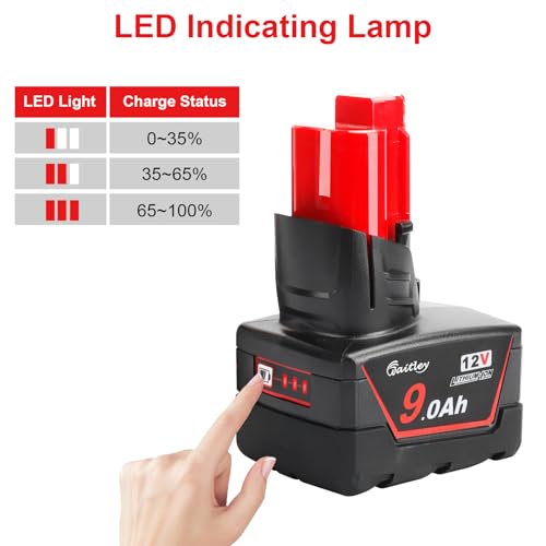 Milwaukee 12V 9Ah Replacement Battery Pack - 2 Pack